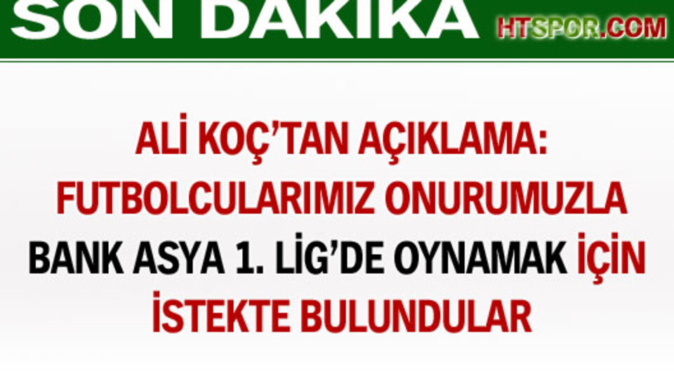 Ali Koç'tan Federasyon'a koç gibi tavır