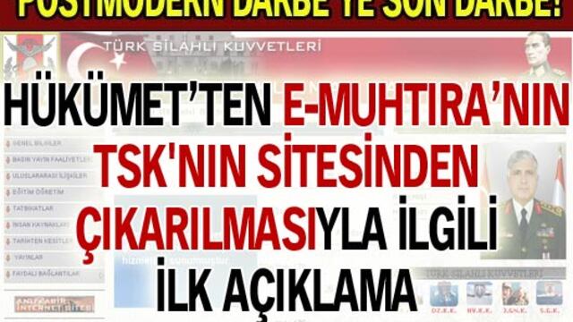 Hükümet'ten "E-Muhtıra'nın çıkarılması"yla ilgili açıklama