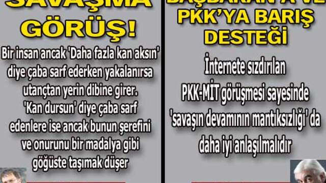 İki köşe yazarından MİT-PKK görüşmesine destek