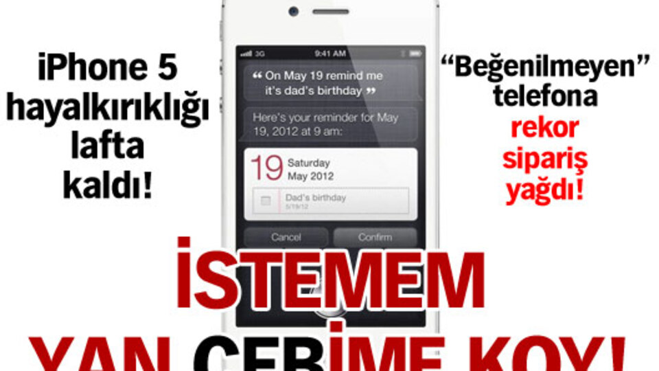 İstemem yan 'ceb'ime koy!