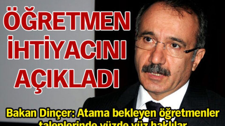 Öğretmen ihtiyacını açıkladı!