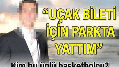 Uçak bileti için parkta yatmış