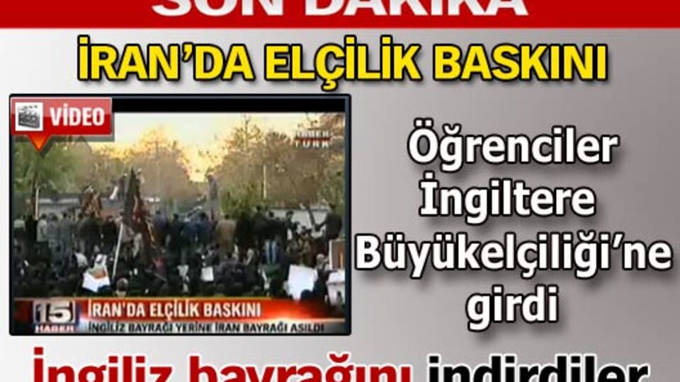 İranlı öğrenciler İngiltere Büyükelçiliği'ni bastı