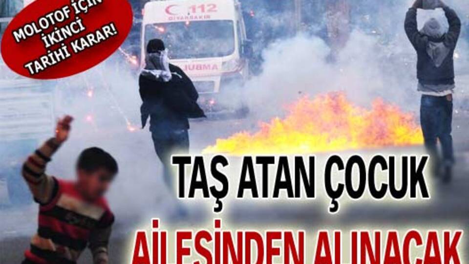 Taş atan çocuk ailesinden alınacak