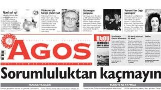 Agos'tan tokat gibi manşet