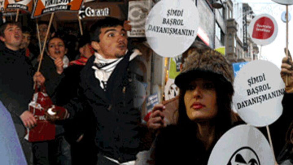 İstiklal'de eylem eylemi
