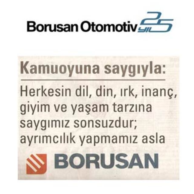 Borusan özür diledi!