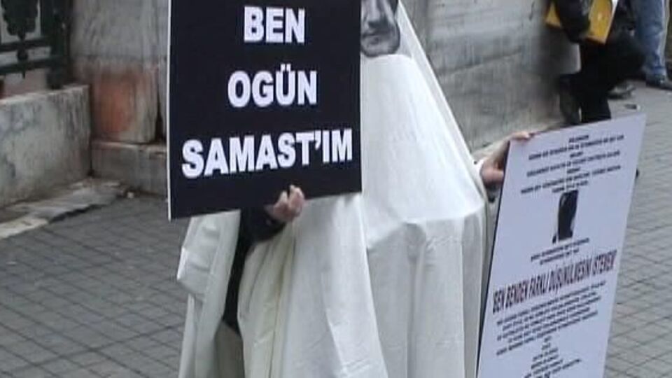 Tek kişilik eylem polisi alarma geçirdi GALERİ
