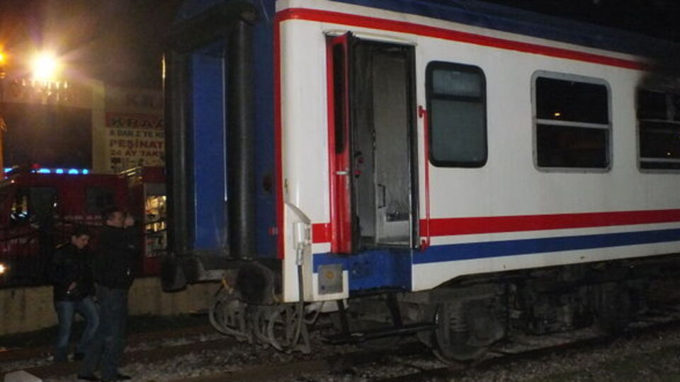 Tren garında yangın!