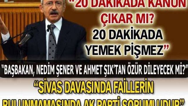 "20 dakikada kanun çıkar mı?"