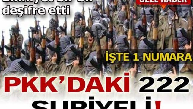 PKK'daki 222 Suriyeli...