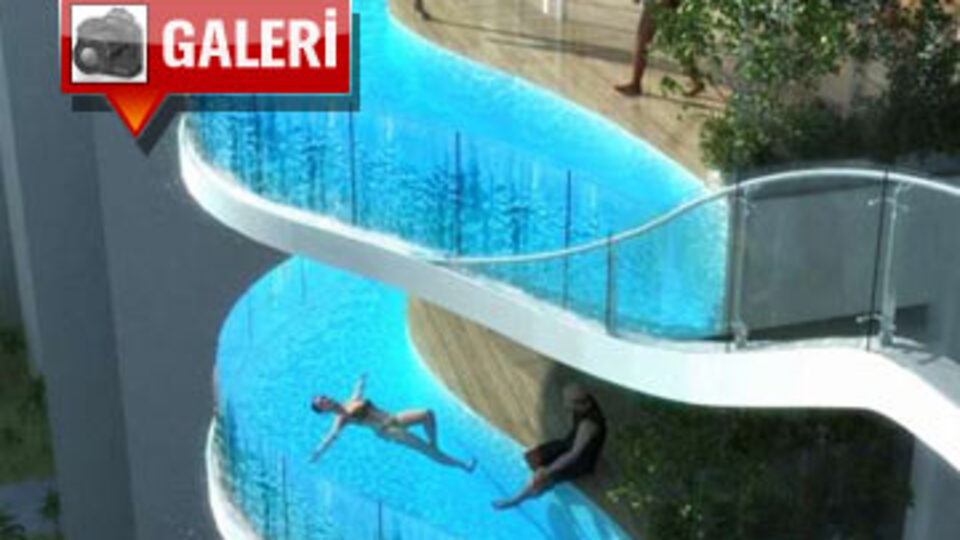 Gökdelen balkonunda havuz keyfi! GALERİ