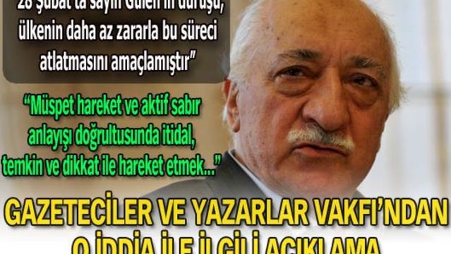 Gazeteciler ve Yazarlar Vakfı'ndan o iddia ile ilgili açıklama