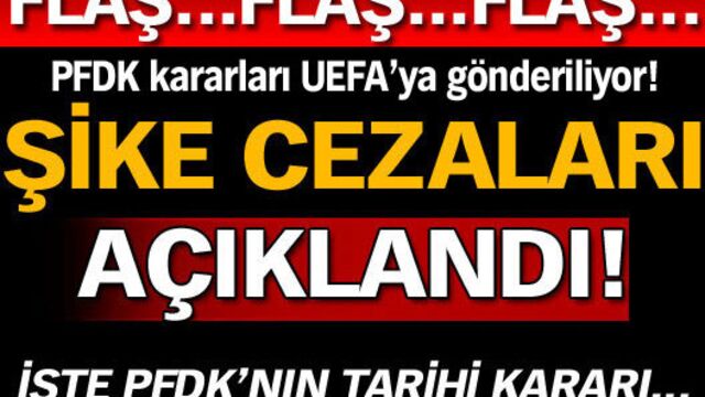 Şike cezaları açıklandı!