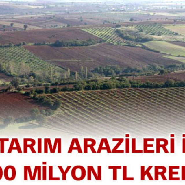2B tarım arazileri için 100 milyon TL kredi