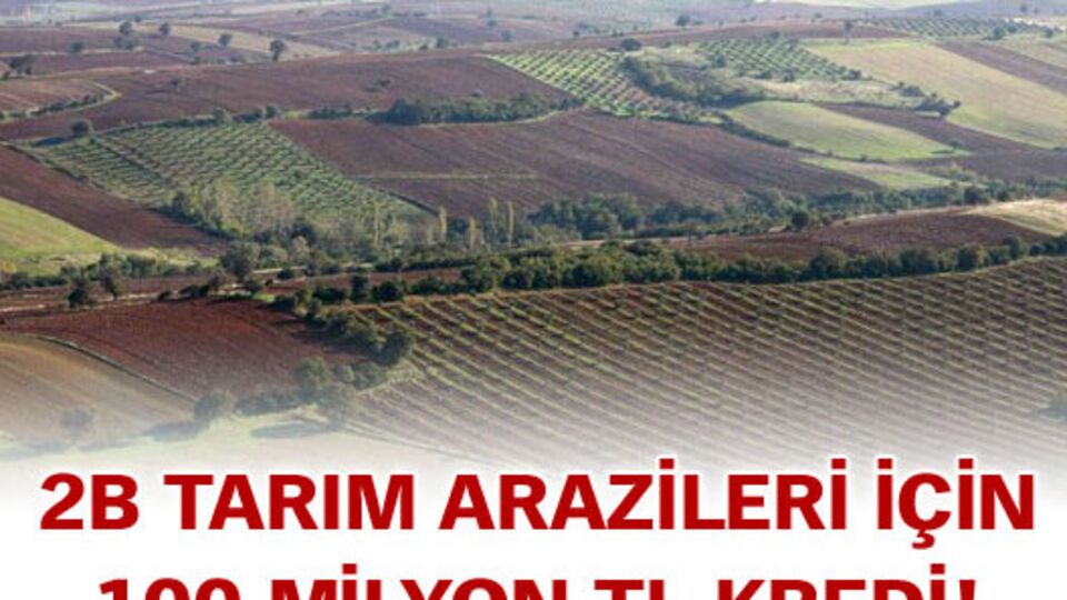 2B tarım arazileri için 100 milyon TL kredi