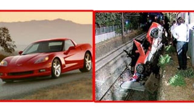 Lüks Corvette tren raylarına uçtu