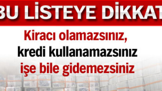 Adınız bu listedeyse yandınız!