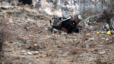 Pervari'de düşen helikopterin görüntüleri