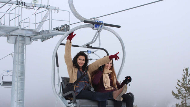 Yıldıztepe'de kayak keyfi