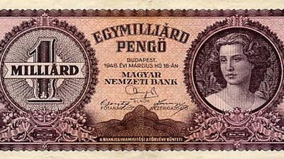 Dünyadaki en büyük rakama sahip 21 sıfırlı banknot 1946'da Macaristan'da basıldı
