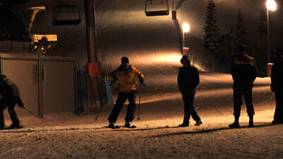 Ilgaz'da gece kayağı keyfi!