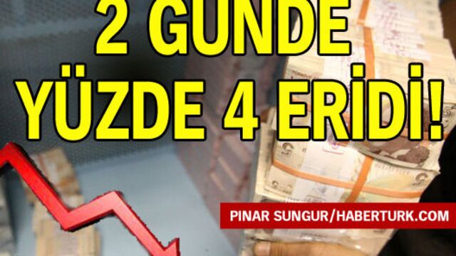 2 günde yüzde 4 eridi!