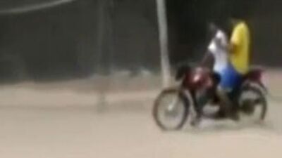 Kaleye motosikletle yetişti