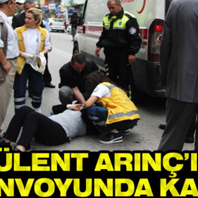 Bülent Arınç'ın konvoyunda kaza!