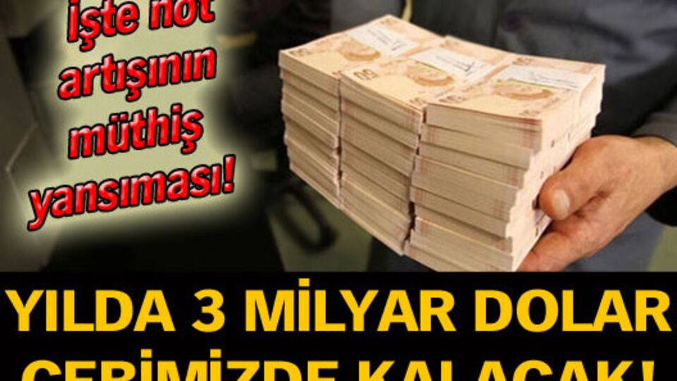 Yılda 3 milyar dolar cebimizde kalacak!