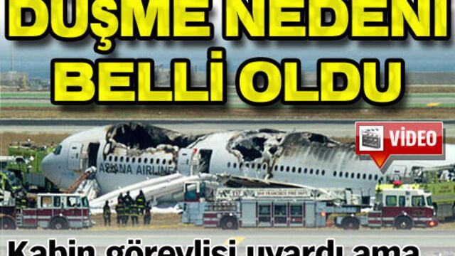 Uçağın düşme nedeni belli oldu