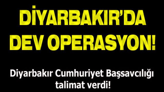 Diyarbakır'da dev operasyon!