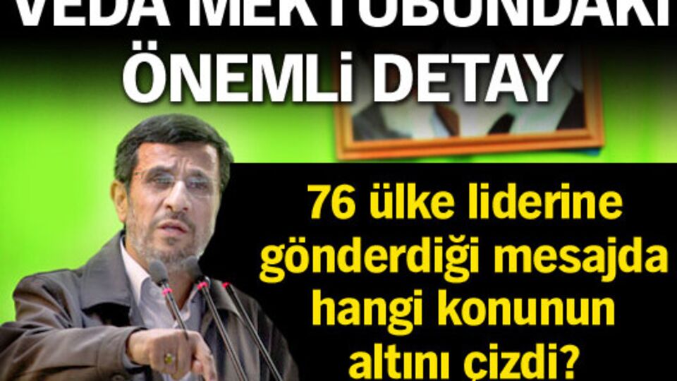 Veda mektubundaki önemli detay