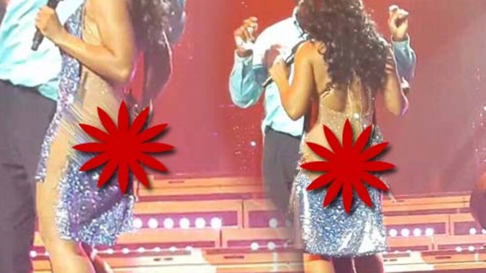 Konserde eteği düştü!