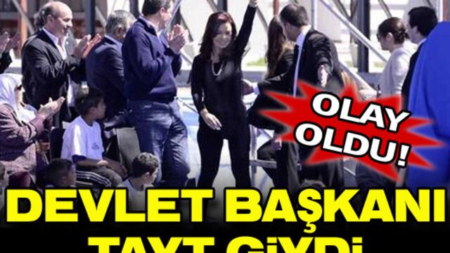 Devlet başkanı tayt giydi
