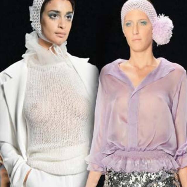Fashion Week'te göğüs şov!