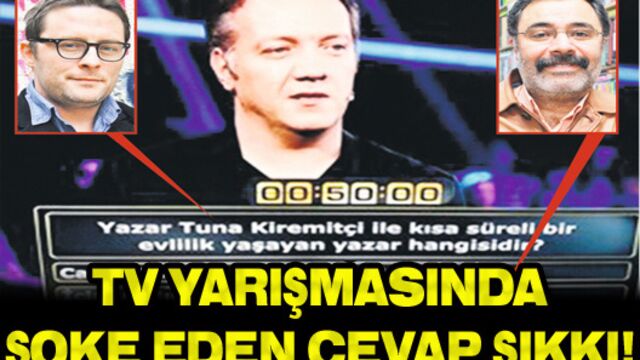 TV yarışmasında şoke eden cevap şıkkı!