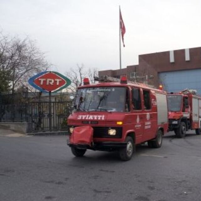 TRT'de yangın paniği
