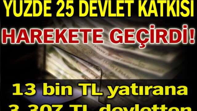 Yüzde 25 devlet katkısı harekete geçirdi!