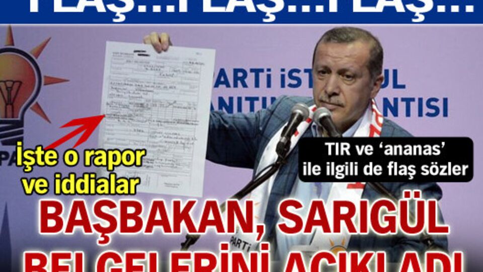 Başbakan, Sarıgül belgelerini açıkladı