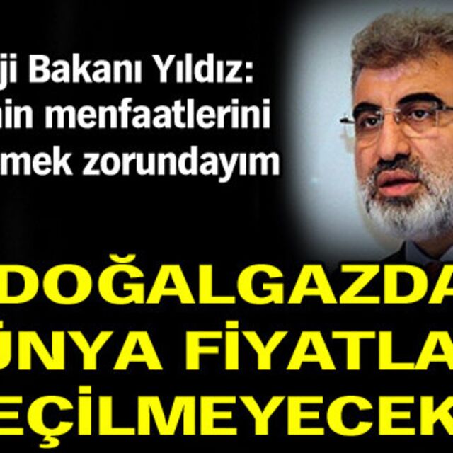 'Doğalgazda dünya fiyatları geçilmeyecek!'