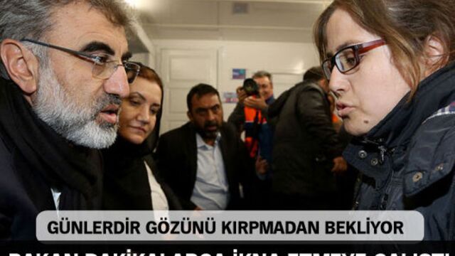 3 gündür madenin başından ayrılmayan eşi Bakan Yıldız ikna etti