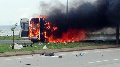 Cenaze almaya giderken kaza yaptılar!