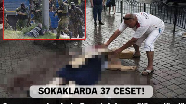 Donetsk kan gölüne döndü