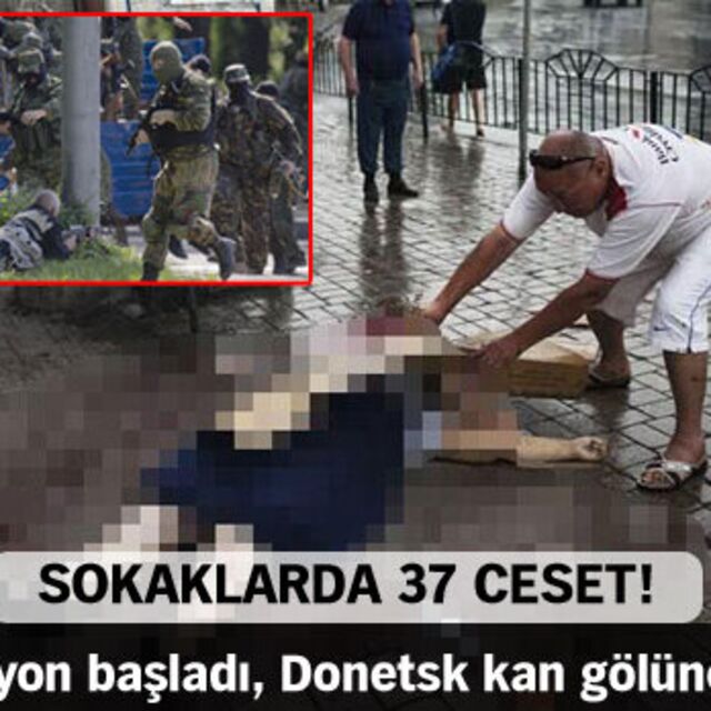 Donetsk kan gölüne döndü