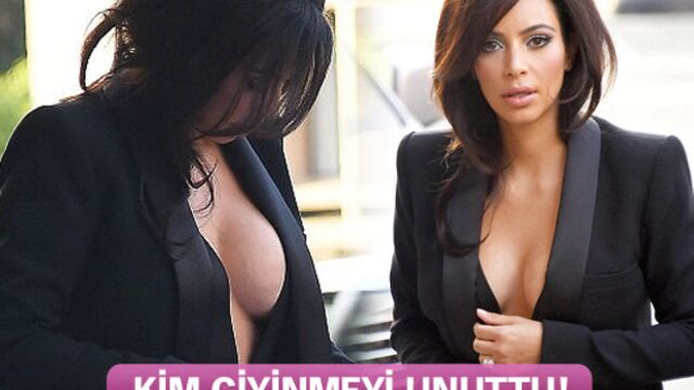 Kim Kardashian giyinmeyi unuttu!