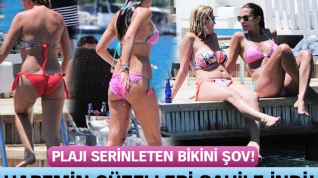 Plajı serinleten bikini şov!