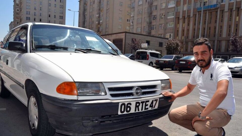"RTE" plakalı otomobil bakın ne kadar?