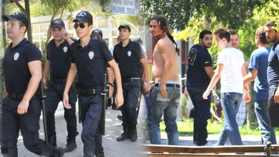 Taraftarlar birbirine girdi