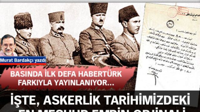 İşte, askerlik tarihimizdeki en meşhur emrin orijinali